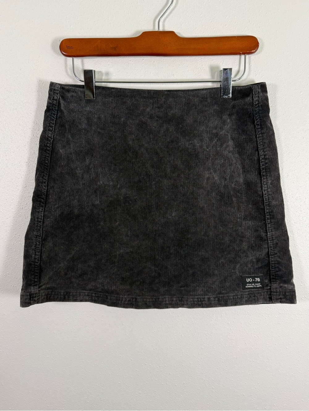 BDG Urban Outfitters Washed Black Corduroy Mini Skirt Size M Y2K Style